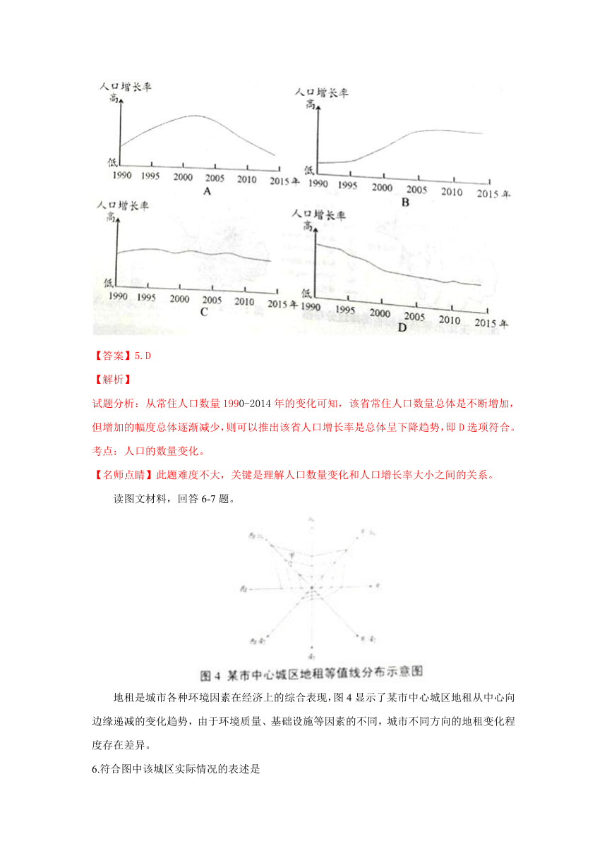 2016年高考天津卷文综地理试题解析（精编版）