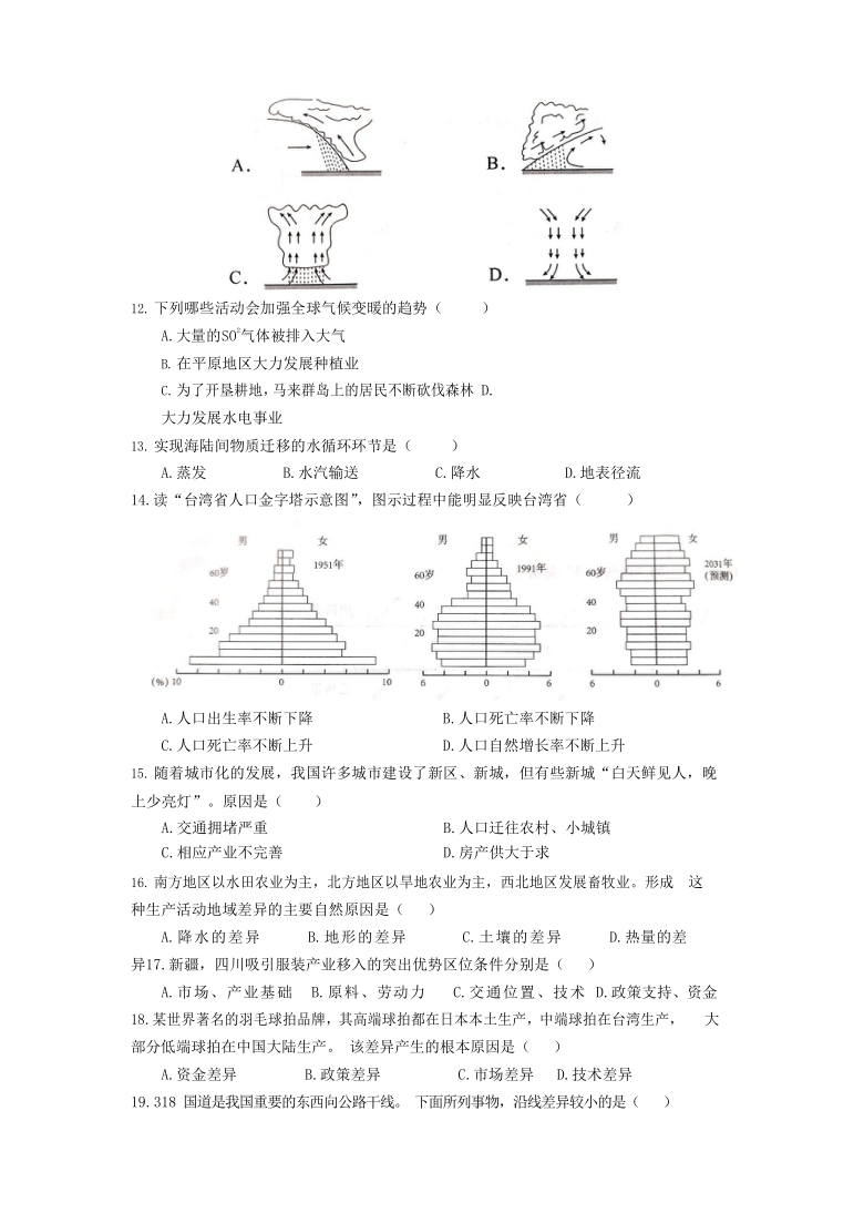 上海市华二附中2020-2021学年高二4月地理等级考模拟卷三 Word版含答案