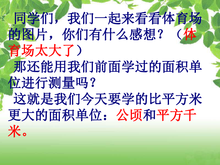 四年级上册数学课件－2公顷和平方千米(共29张PPT)