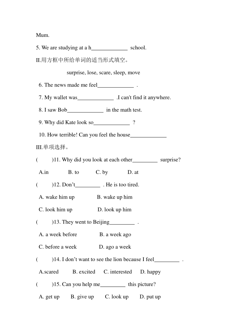 Unit 12 What did you do last weekend? Section B 同步练习（含答案）