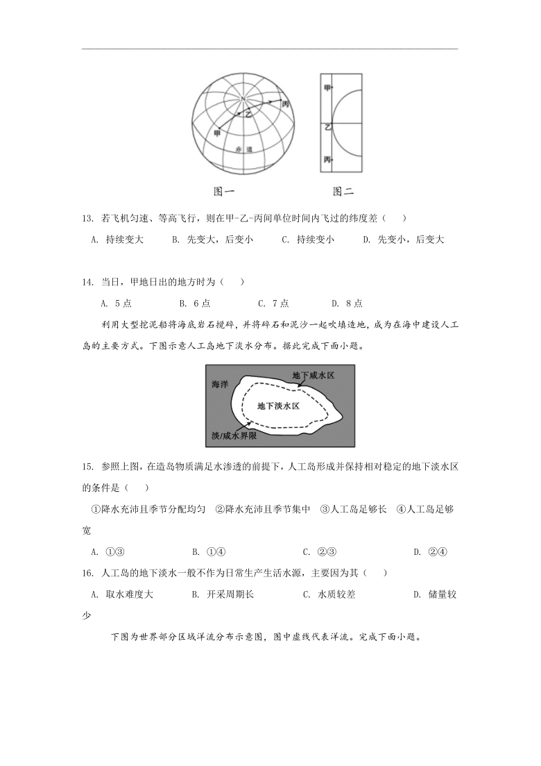 黑龙江省哈尔滨市2020-2021学年高二上学期假期知识总结训练（开学考试）地理试题 Word版含答案