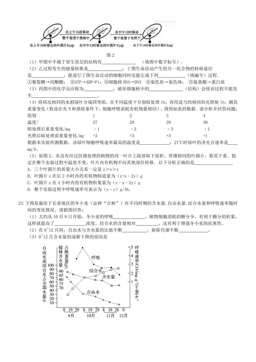 （衡水万卷）2016届高三生物二轮复习高考作业卷（含答案解析）作业（四） 糖类，脂质和无机物