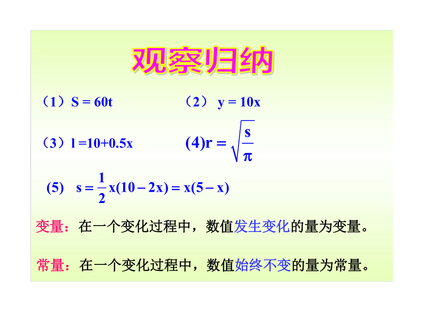数学：同步授课课件 14.1.1《变量&14.1.2  函数》（人教实验版八年级上）