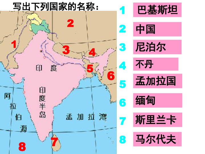 人教版七年级地理下册第7章第3节印度45ppt