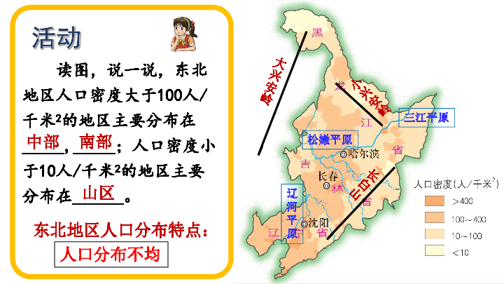 【精品推荐】初中地理湘教版八下：6.2东北地区的人口与城市分布 课件