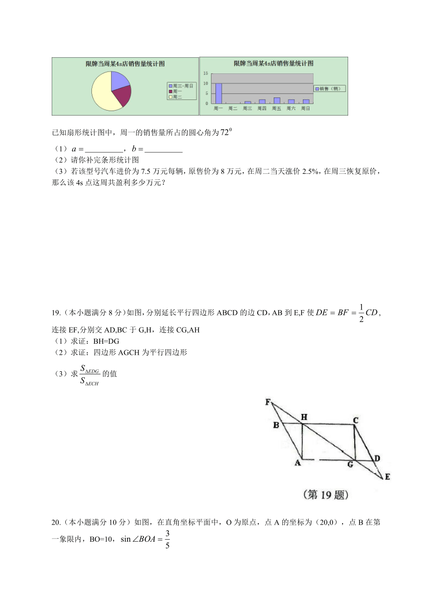 浙江省杭州市西湖区2014年中考一模数学试题（附答案）