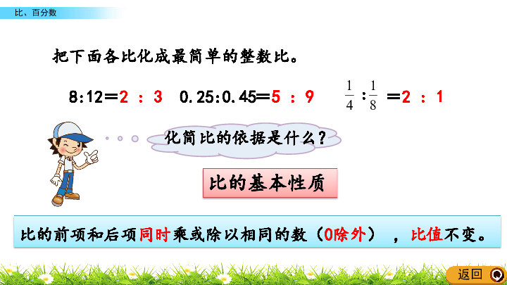 小学数学青岛版六三制六年级上册总复习课件z.3 比、百分数（20张PPT)