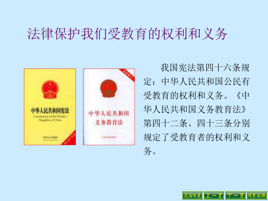 鲁教版七上第四课第二框受教育--法律赋予的权利和义务课件