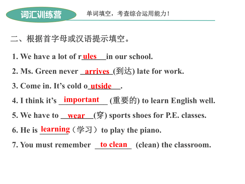 人教新目标七年级下Unit 4 Don’t eat in class.总复习课件