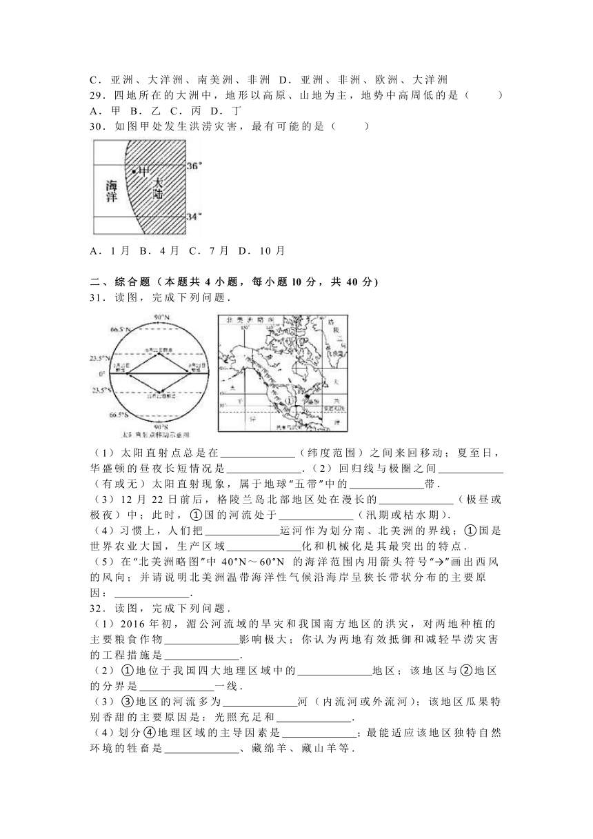 2016年海南省中考地理试卷（解析版）