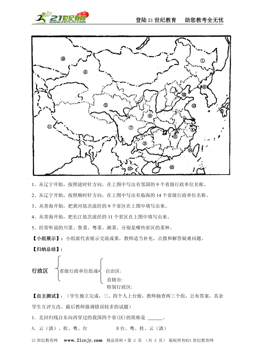 第一章第二節中國的行政區劃