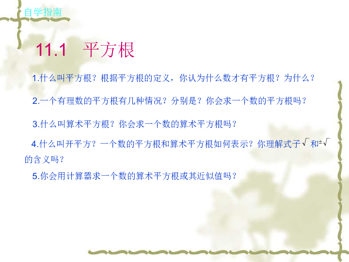 11.1.1平方根  课件(共18张PPT)
