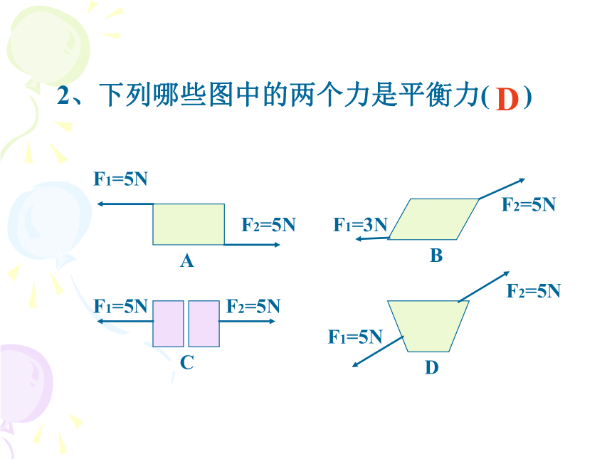 上海教育版八年级物理上册3.5《二力平衡》课件 （共42张PPT）