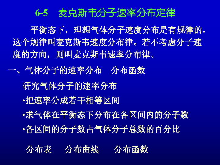 2020高中物理竞赛(热学篇)气体动理论基础 麦克斯韦分子速率分布定律（含真题）:18张PPT