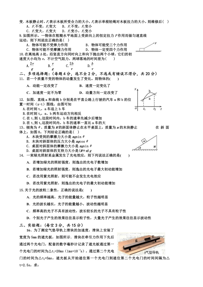 河南省安阳市第三十六中学2015-2016学年高二下学期期末考试物理试题