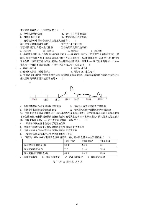 吉林省辽源市六十七届友好学校2018-2019学年高一下学期期末联考历史试题 （扫描版含答案）