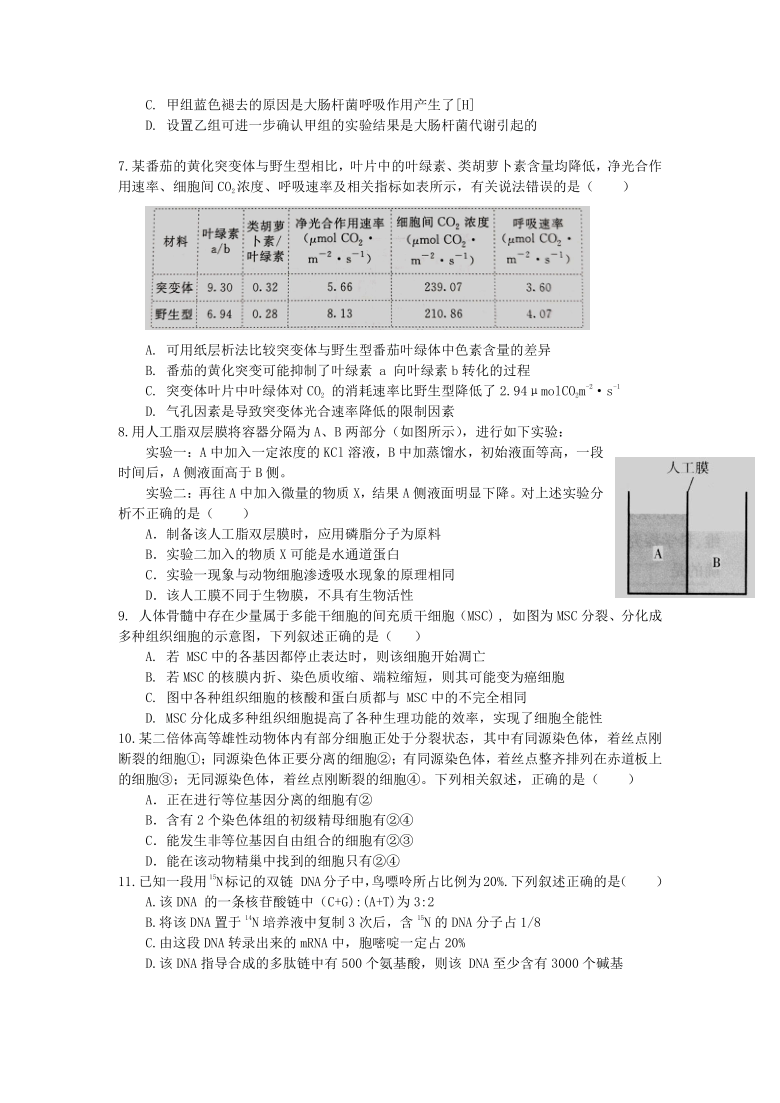 江西省赣州市会昌县七校2021届高三联合月考生物试卷