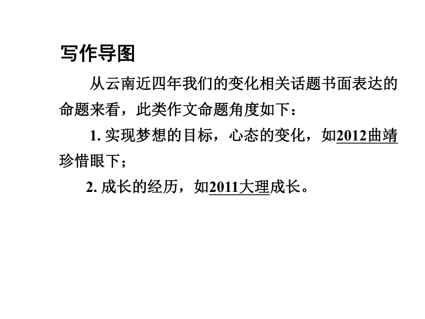 2015《中考试题研究》中考英语满分特训方案（课标版）—第二部分 高频话题写作指导：九年级（上）Unit 1 我们的变化（共16张PPT）