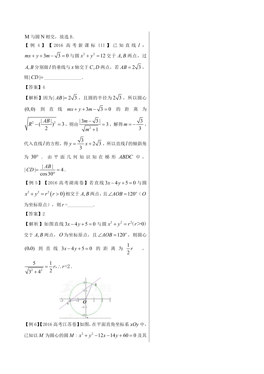 2018高中数学（文）黄金100题系列第71题点与圆、直线与圆、圆与圆的位置关系