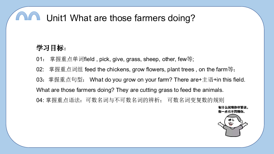 Unit1 What are those farmers doing 课件(43张PPT）