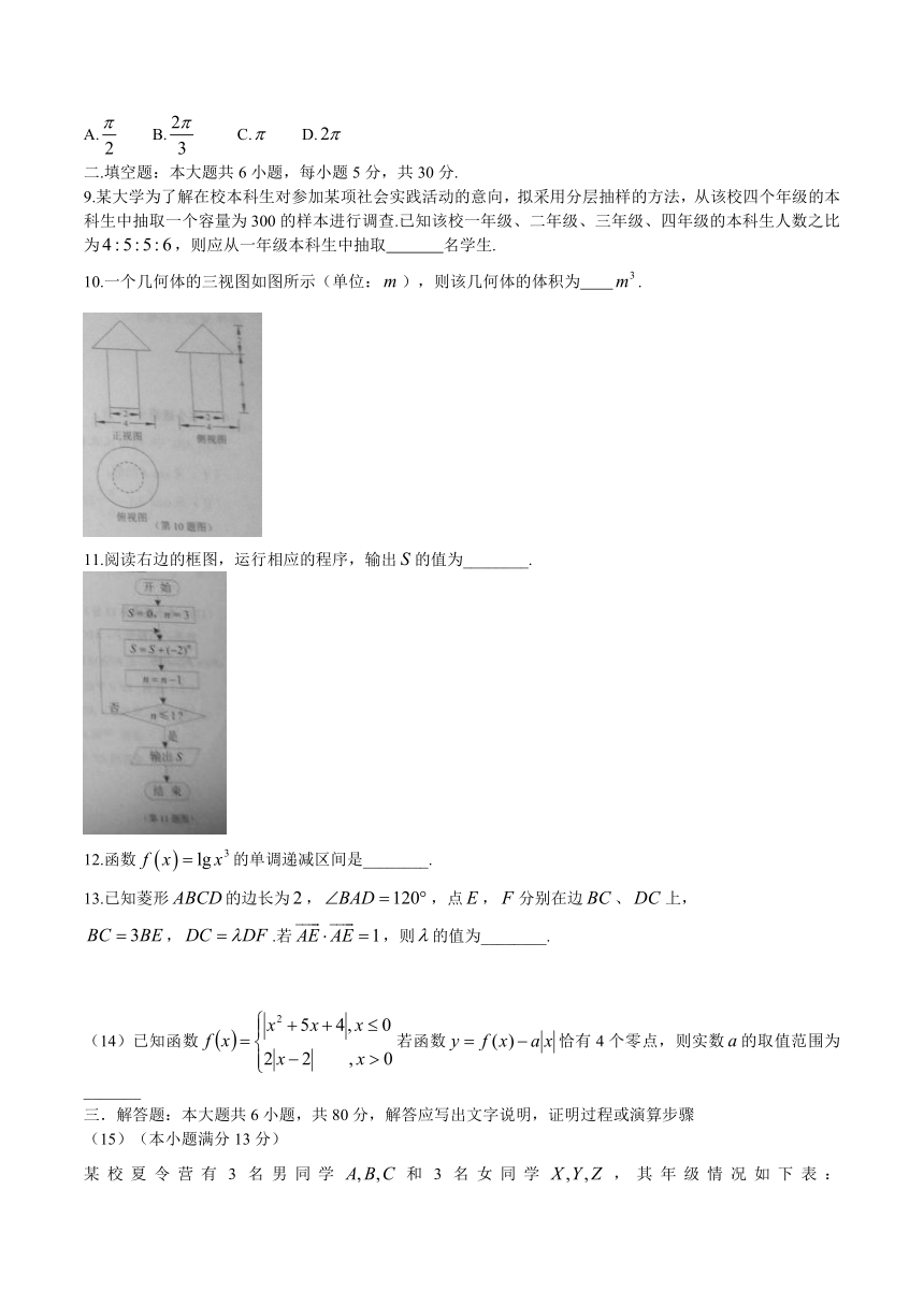 2014年普通高等学校招生全国统一考试天津卷数学（文）试卷（word解析版）