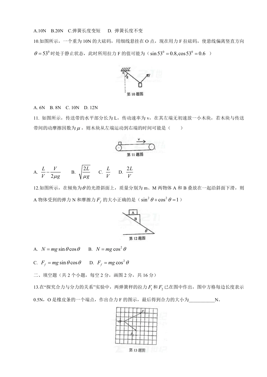 河北省廊坊市省级示范高中联合体2016-2017学年高一下学期期末考试物理试题 Word版含答案