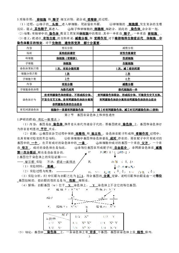 人教版高中生物必修2知识点