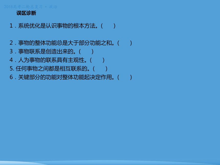 2018年高考二轮专题复习 政治 专题十一 思想方法与创新意识 课件