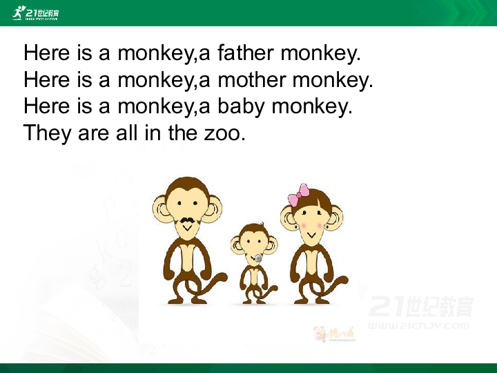 Module 2  Unit 1 They’re monkeys 课件