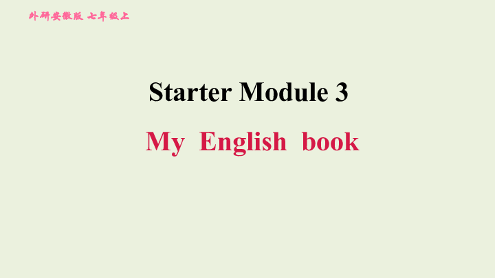 Starter  Module 3 My English book 习题课件（46张ppt）