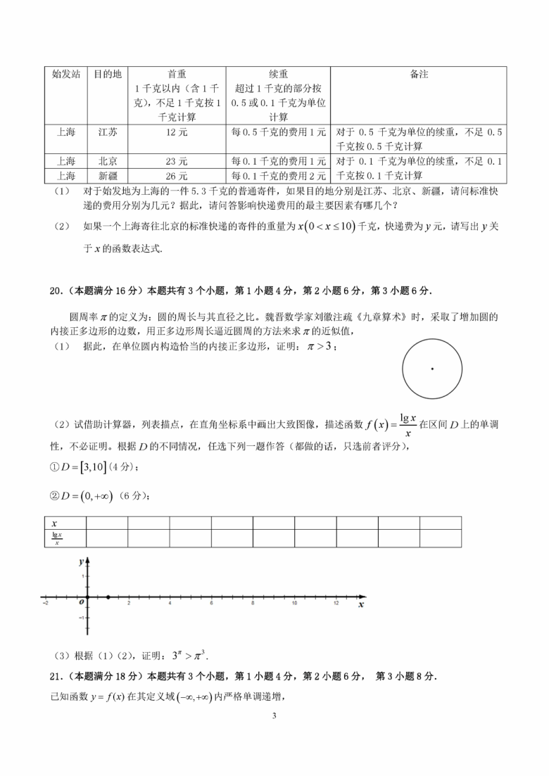 上海市嘉定区2020~2021学年高一第一学期期末考试数学试卷  PDF含答案