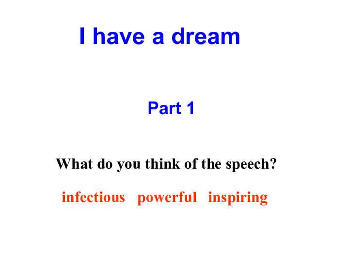 人教版高中英语 Book 10 Unit 1 Using language-I have a dream教学课件 （共16张PPT）
