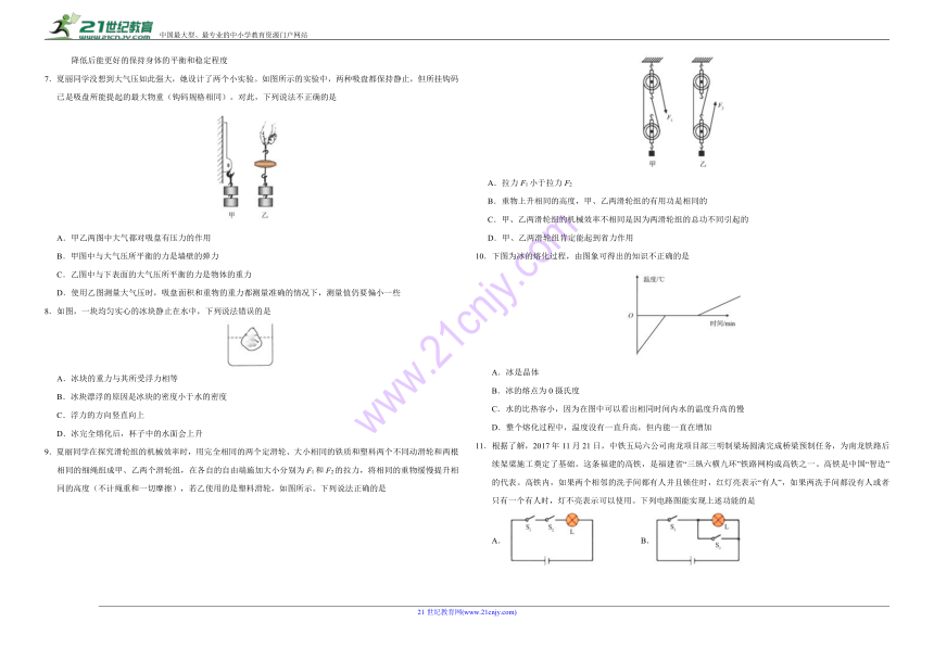 2018年中考名师押题系列 物理（福建卷）