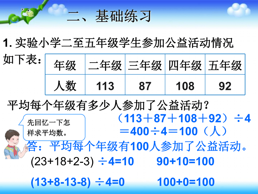 数学四年级下人教版统计和数学广角总复习课件