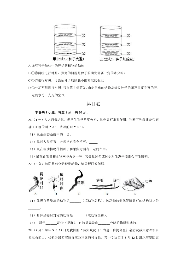 2021年中考生物抢分猜题卷（福建地区专用）（word版含解析）