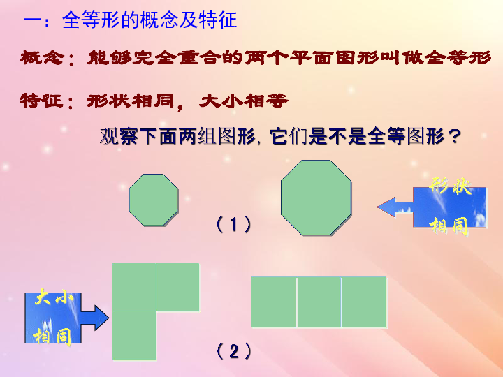 青岛版八年级数学上册1.1全等三角形课件（共14张）