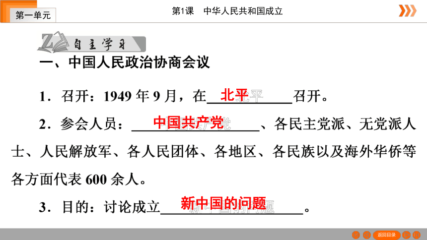 【名师金典】第1课 中华人民共和国成立 创新习案 课件（共44张PPT）