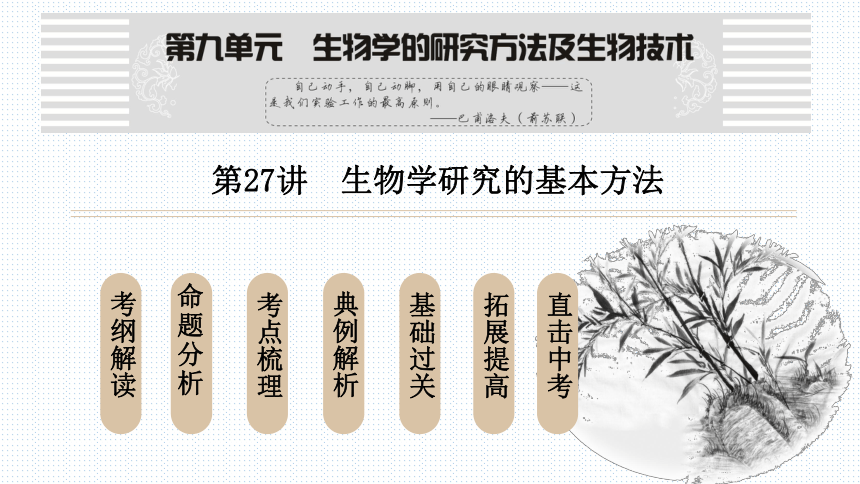 2018年广东省中考生物总复习课件--生物学研究的基本方法 (共149张PPT)