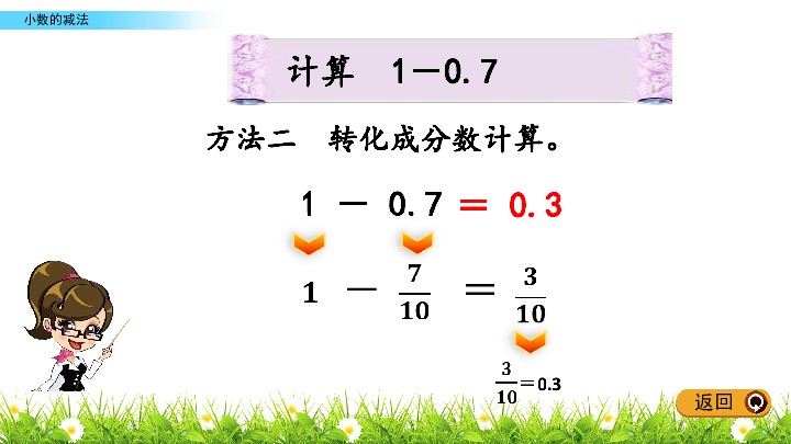 三年级下册数学课件-7.5 小数的减法 北京版（2014秋）(共15张PPT)