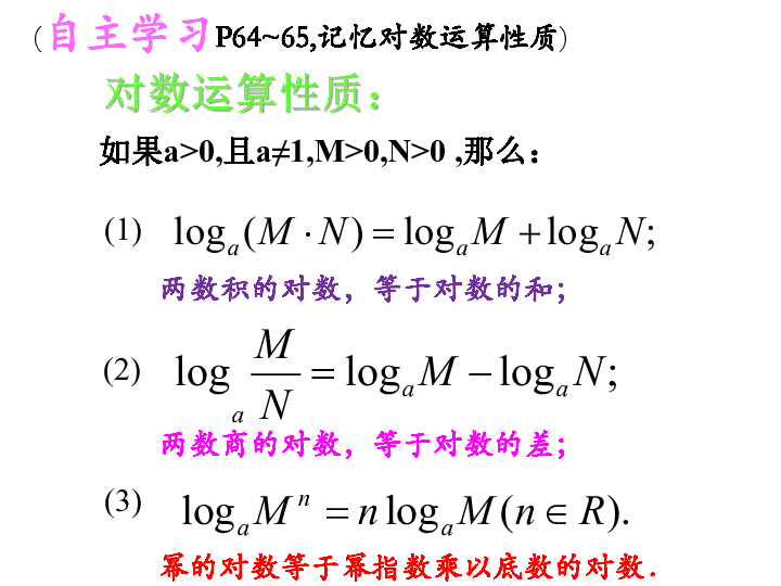 高中数学人教版必修1课件：2．2．1对数与对数运算（2）运算性质（共17张PPT）