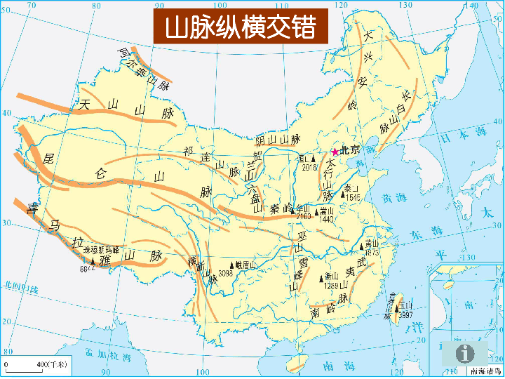 五岳地理位置分布地图图片