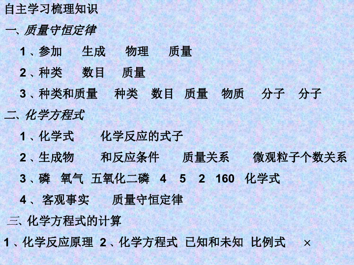 鲁教版 八年级全  定量研究化学反应复习(共26张PPT)