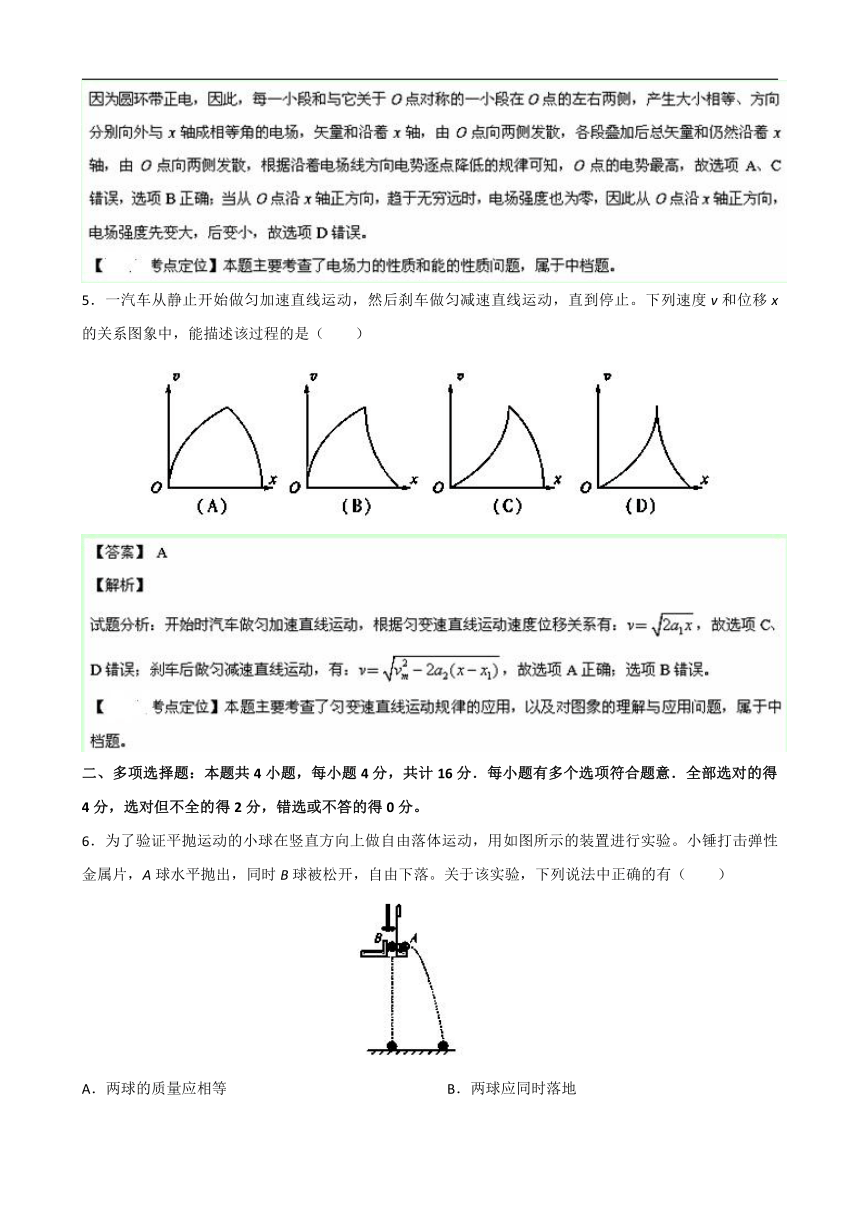 2014年高考真题江苏卷物理试题及答案（word解析版）