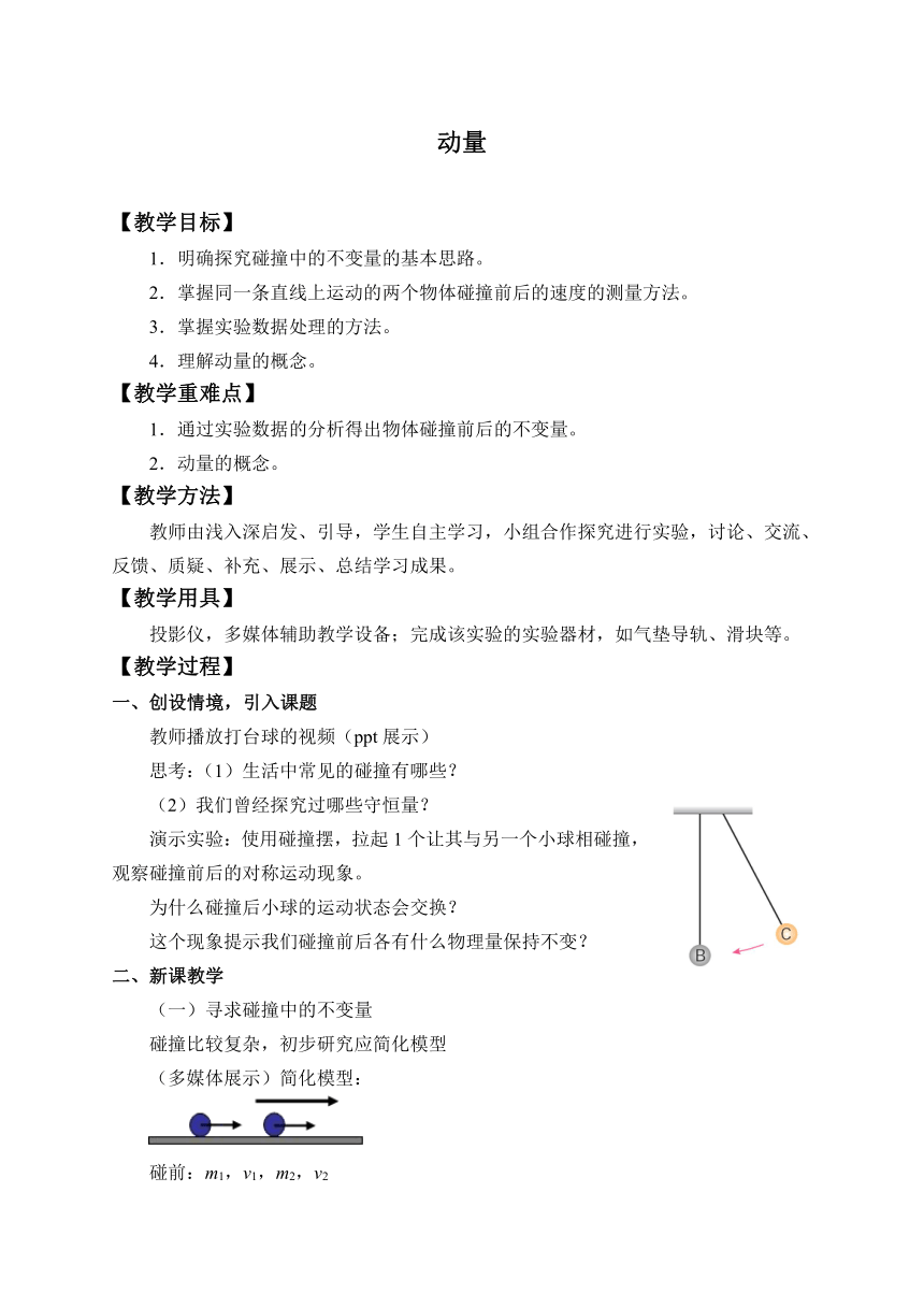 1.1 动量 教案