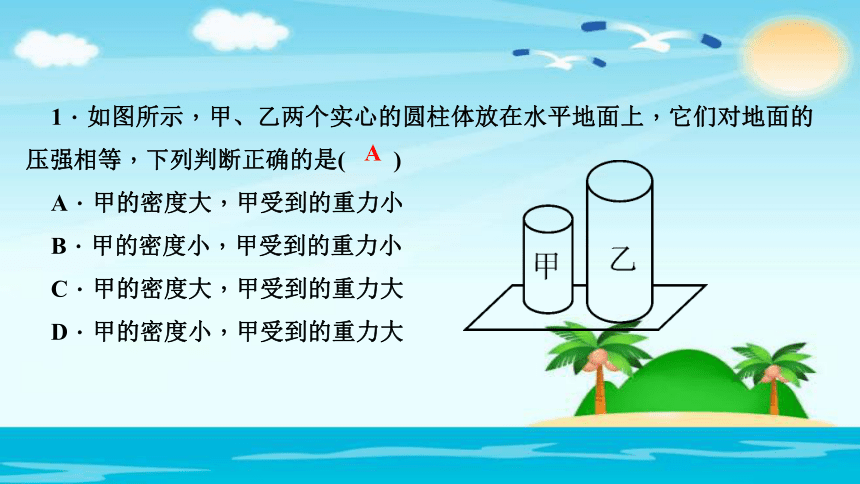 2018年春八年级下册物理专题训练课件：三　公式p＝F、S和p＝ρgh的应用