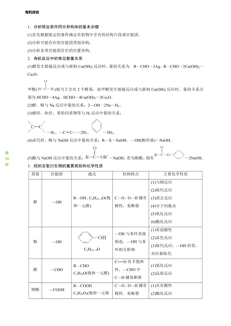 第10讲 有机综合  模块2 烃的含氧衍生  讲义  2020-2021学年人教版高二化学选修五