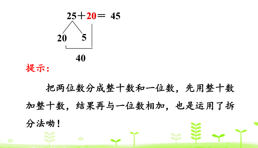 人教版数学一下6.2 两位数加一位数（不进位）、整十数 课件（21张）