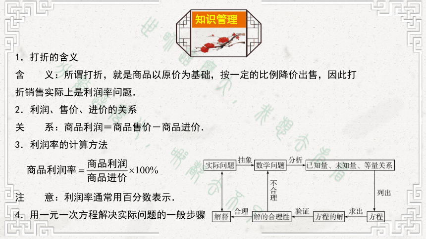 北师大版七年级上数学课件： 5.4列方程解应用题之打折销售(18张PPT)