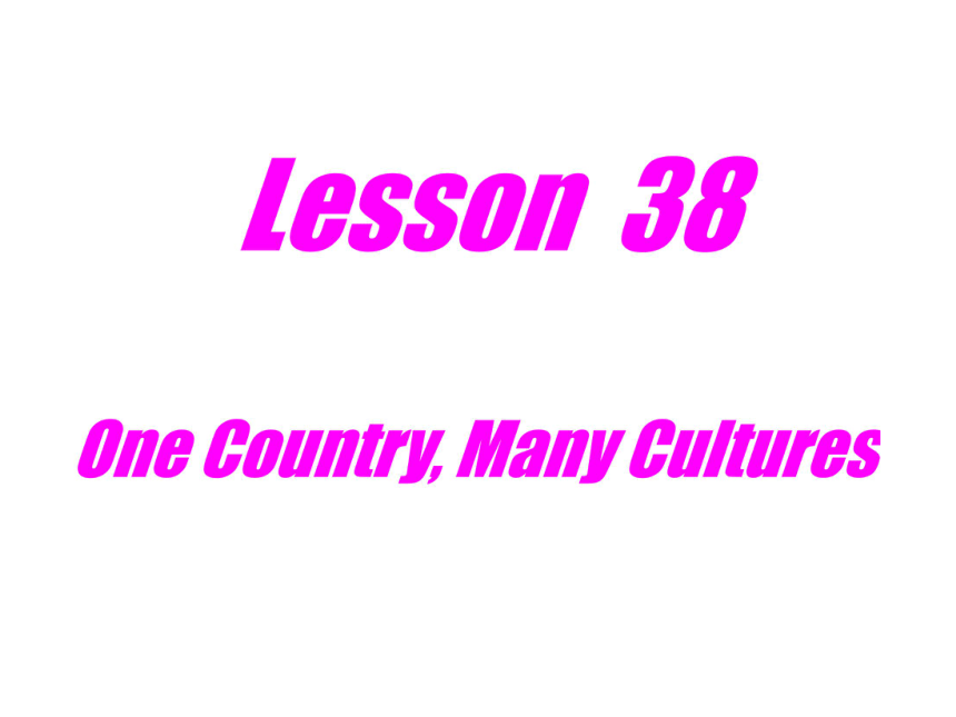 Lesson 38 One Country, Many Cultures(甘肃省兰州市榆中县)