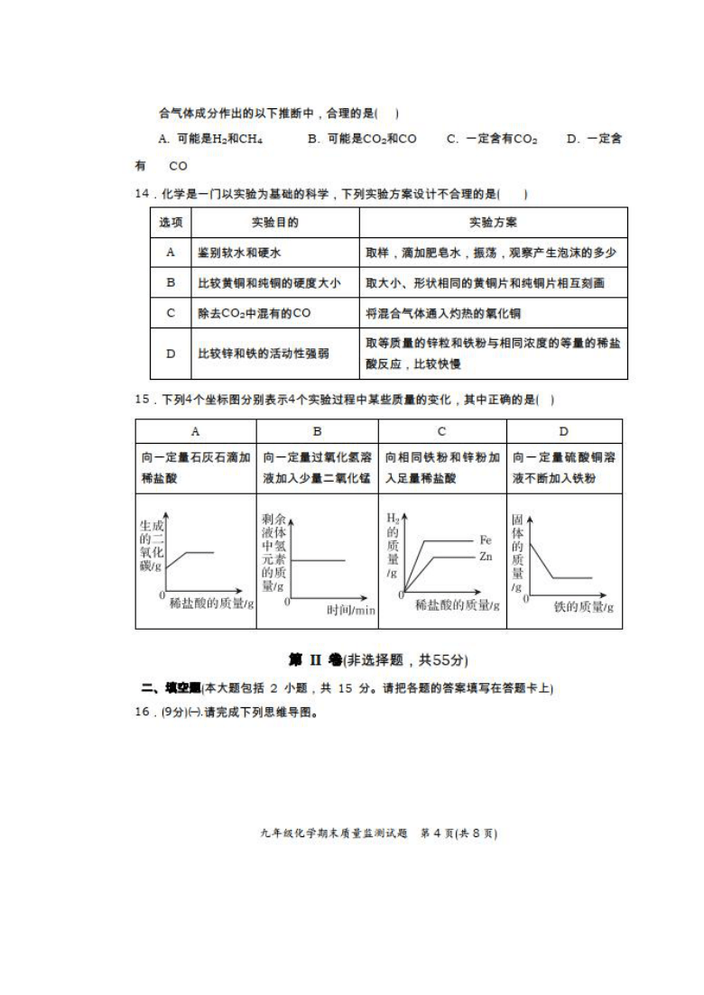 2020-2021学年度广东省汕头龙湖九年级上册化学期末试卷(图片版，无答案)